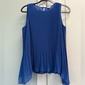 Cremieux Pleated Eden Sleeveless Blouse, Cobalt Blue, Size S